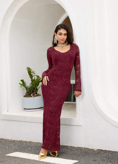 Floral Lace Flare Sleeve Dress