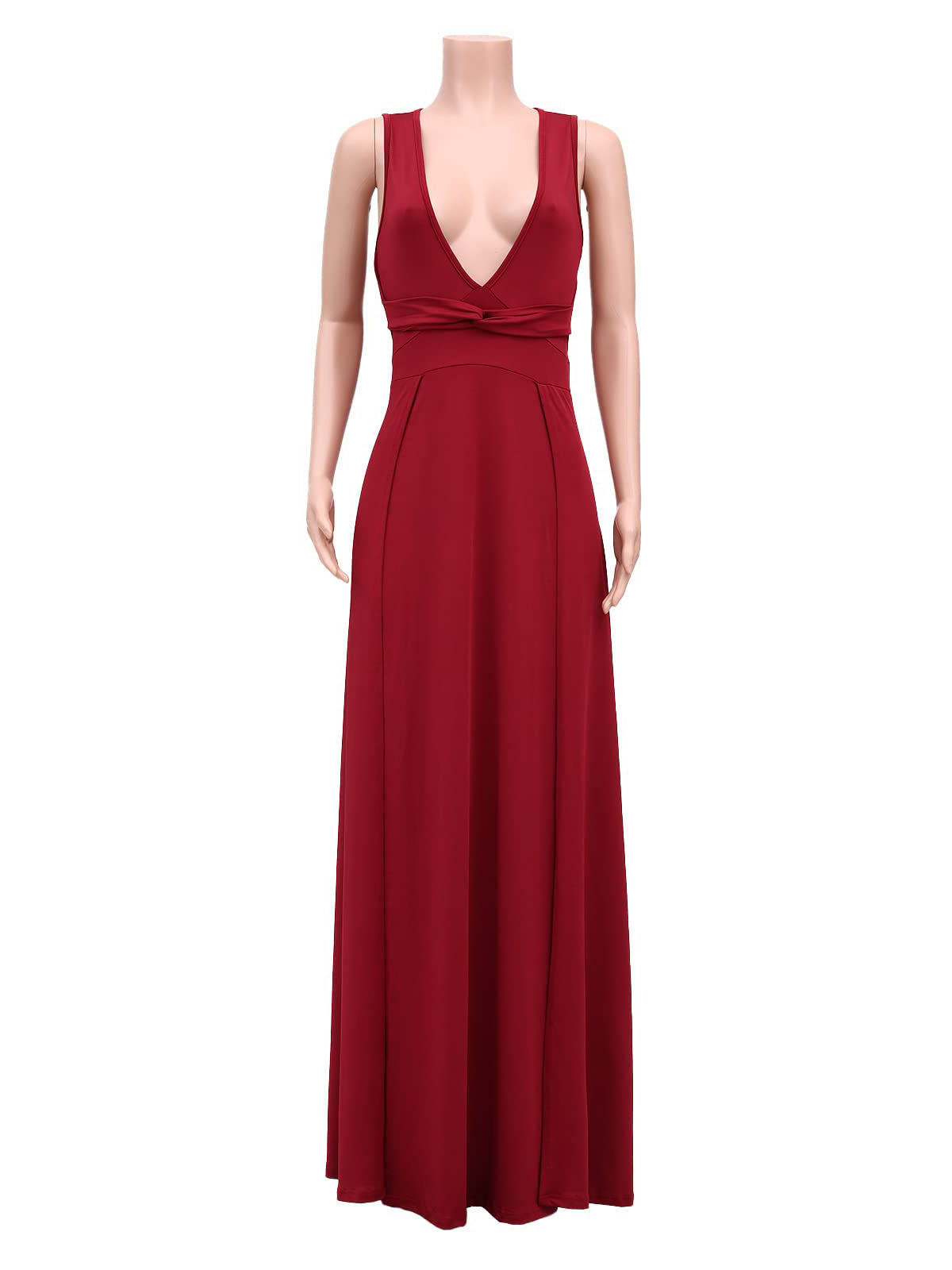 Plus Size Sleeveless V-Neck Split Maxi Dress