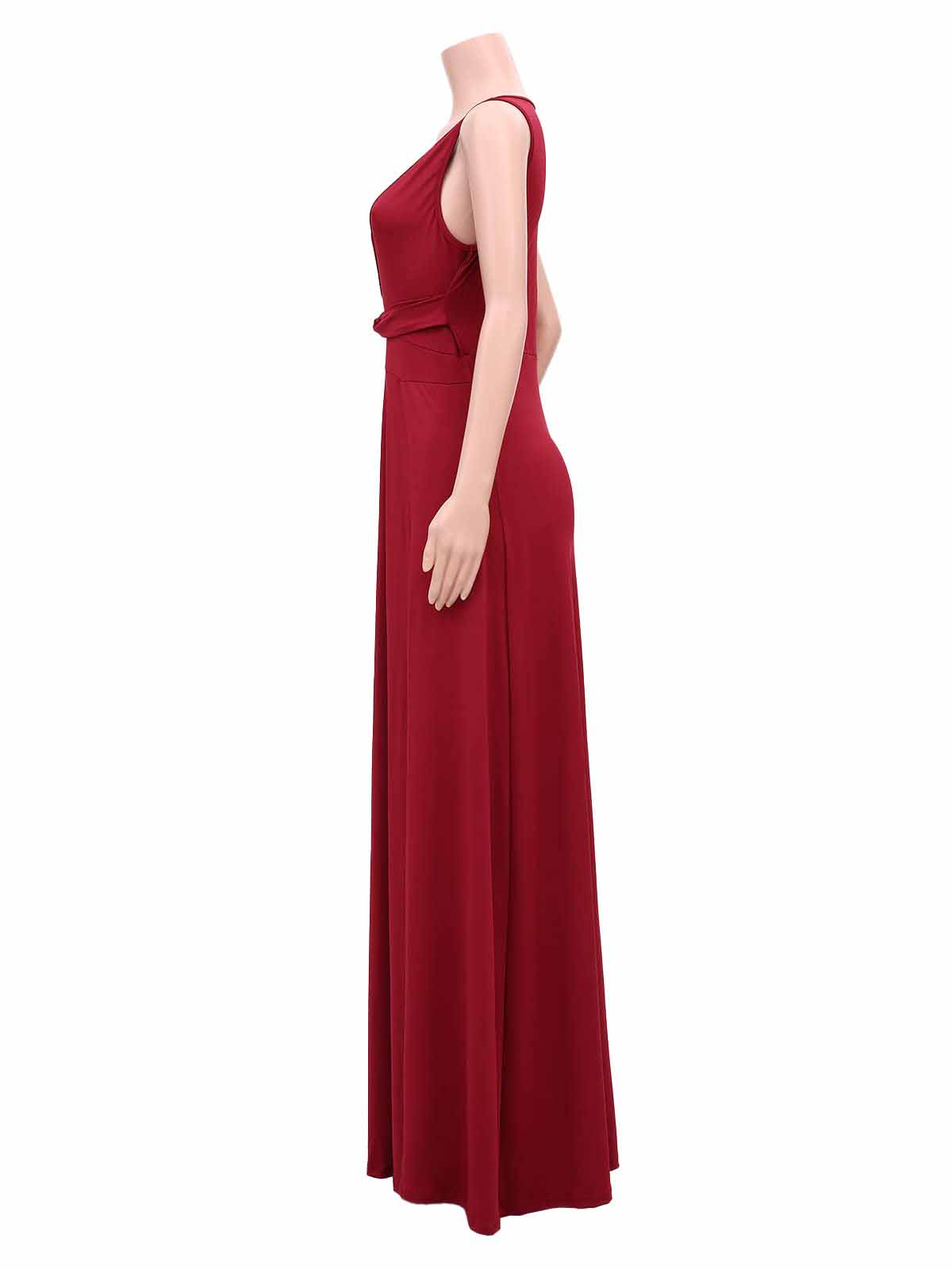 Plus Size Sleeveless V-Neck Split Maxi Dress