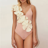 Lydia White Flower Two Piece Swimsuit