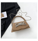 Aurora Chain Rhinestone Bow Mini Bag