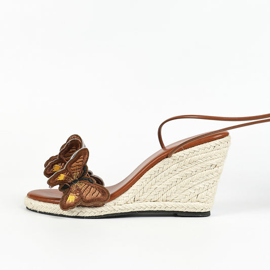 Zenobia Butterfly Wedge Sandals
