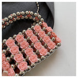 Evelyn Acrylic Rose Beaded Handbag