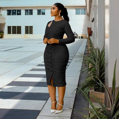 Mia Sleeved Ruched Bandage Dress