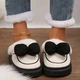 Nepeta Bowknot Furry Slippers