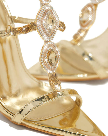 Daisy Shiny Rhinestone Sandals