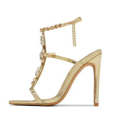 Daisy Shiny Rhinestone Sandals