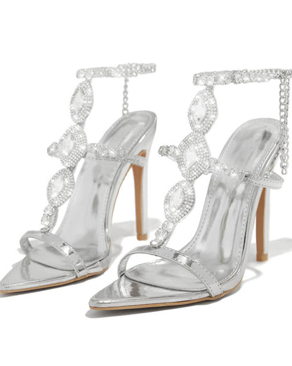Daisy Shiny Rhinestone Sandals
