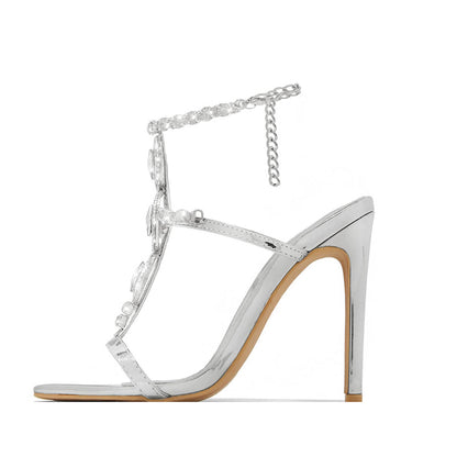 Daisy Shiny Rhinestone Sandals