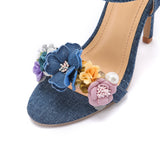 Hosta Flower Denim Sandals