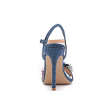 Hosta Flower Denim Sandals