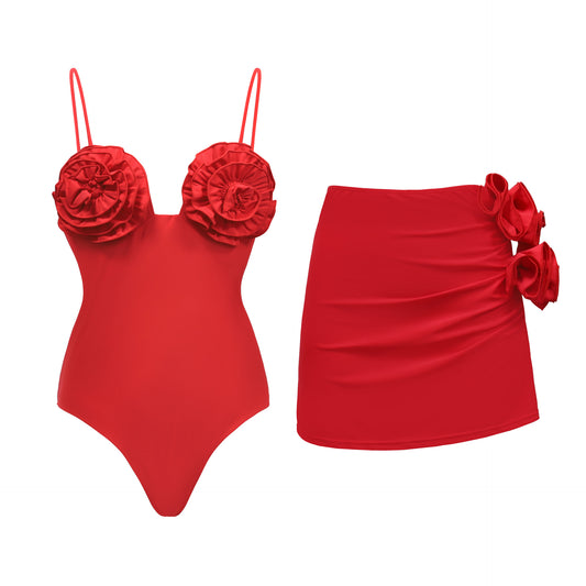 Cora Red Spaghetti Strap Swimsuit