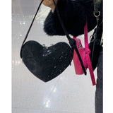 Ava Heart-Shaped Rhinestone Mini Handbag