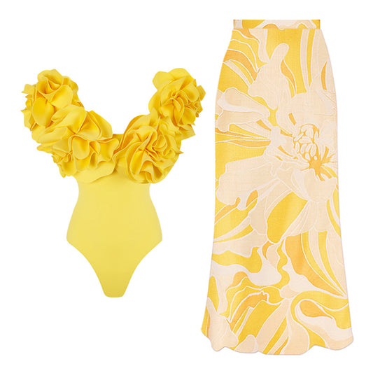 Everly 3D Flower Two Piece Swimsuit
