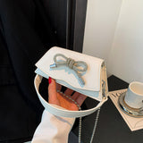 Mini-Tasche mit Aurora-Kette, Strass und Schleife