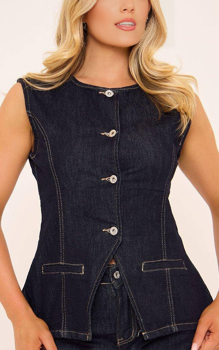 Ella Denim Blazer Shorts Sets