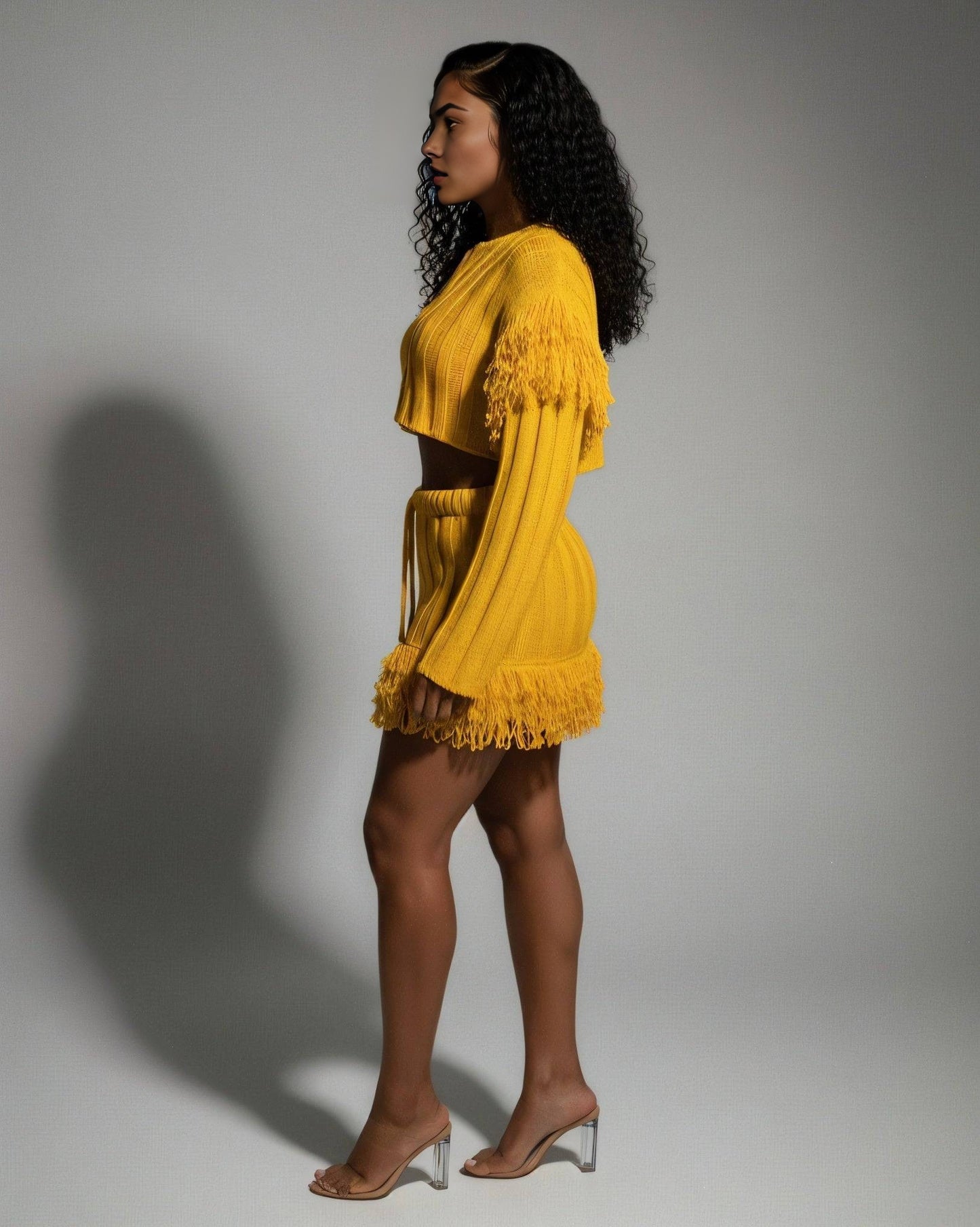 Mila Cropped Cardigan Skirt Set