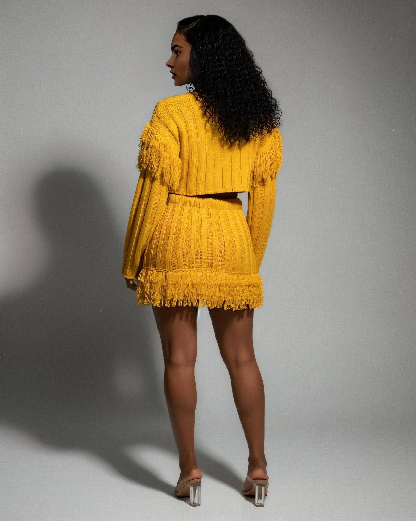 Mila Cropped Cardigan Skirt Set