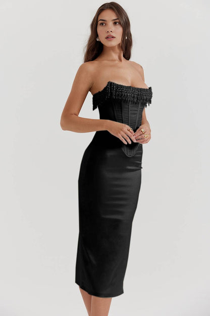 Alessandra Sexy Pearl Evening Dress