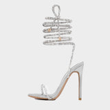 Gardenia Lace-up Party Sandals