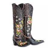 Gardenia Embroidery Cowboy Boots